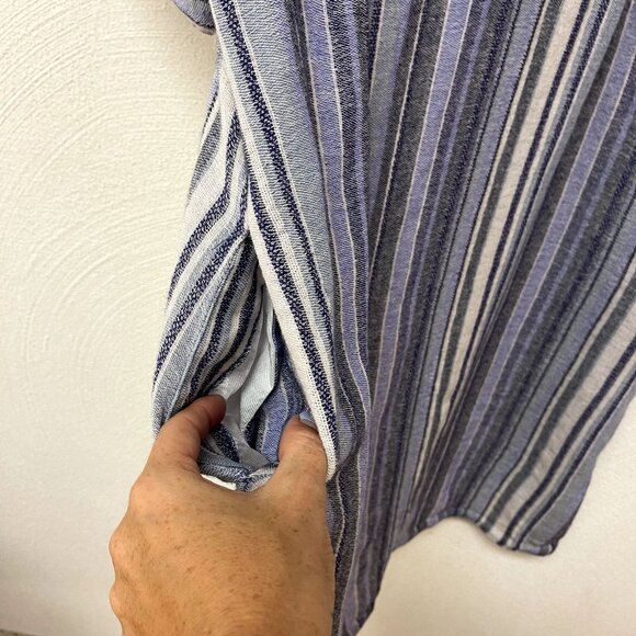 Zara Blue & White Striped Button Down Summer Dress sz Medium - Picture 5 of 5